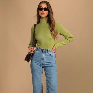 Lulu’s Changing with the Seasons Lime Green Knit Cutout Bodysuit